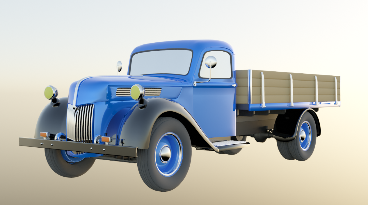 福特蓝色卡车3d模型0