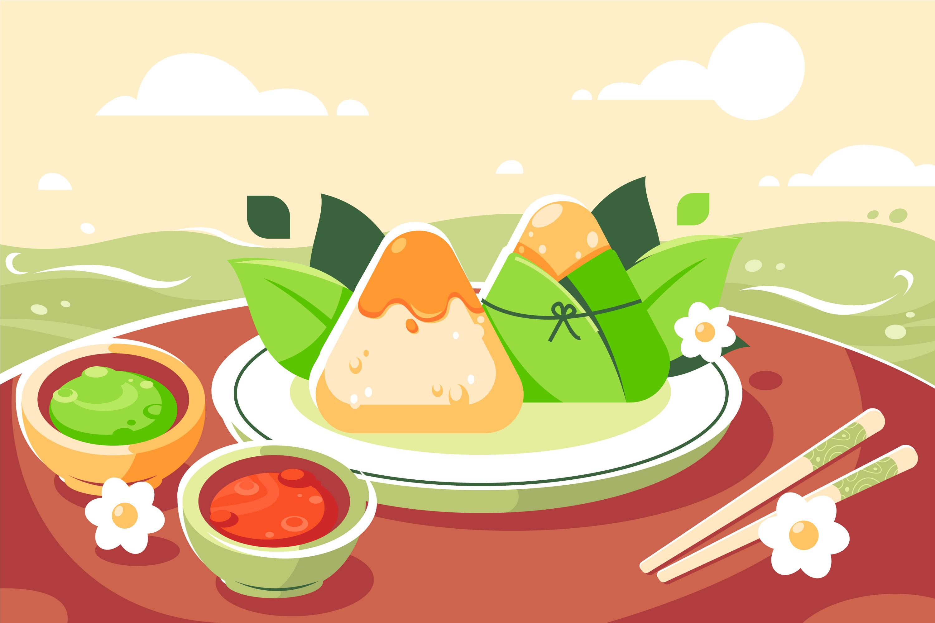 端午节吃粽子图画0