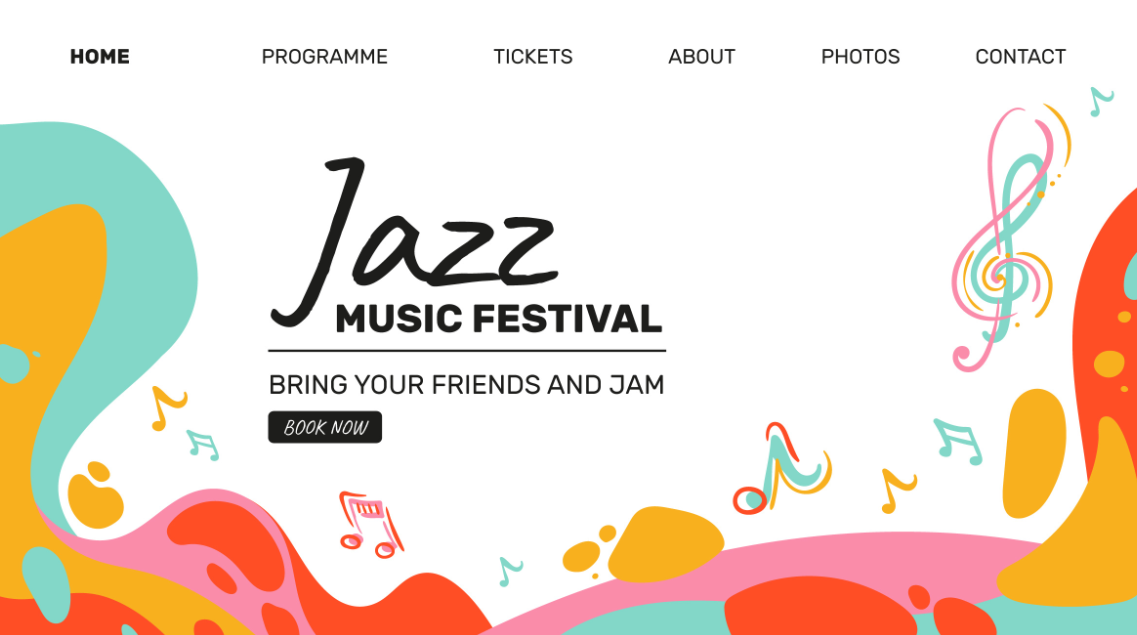 音乐节网站页面设计模板0