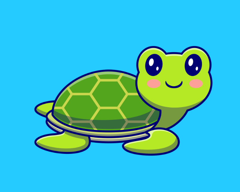 可爱的小海龟插画0