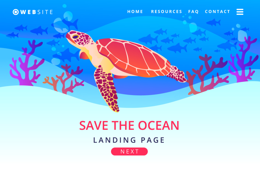 保护海洋动物网页设计素材0