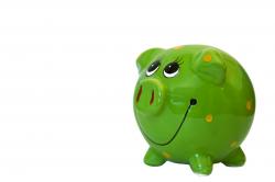 绿色的小猪存钱罐图片素材,高清图片素材