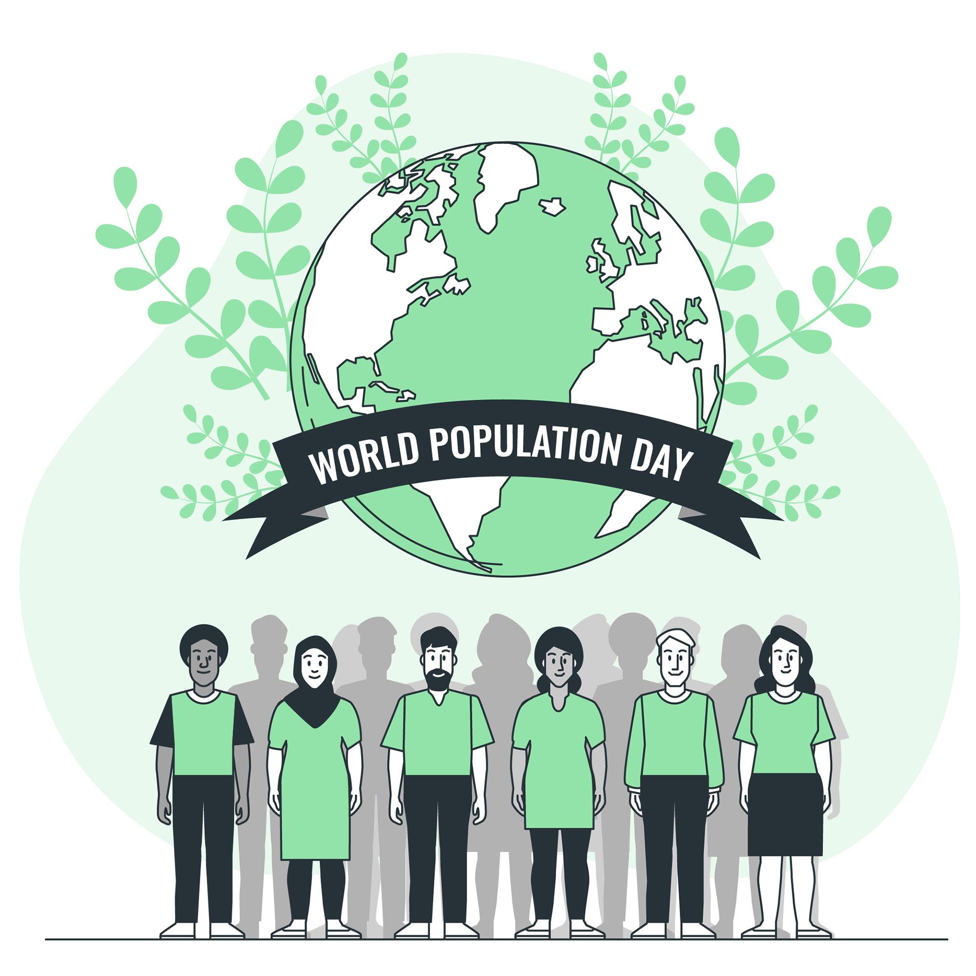 世界人口日插画0