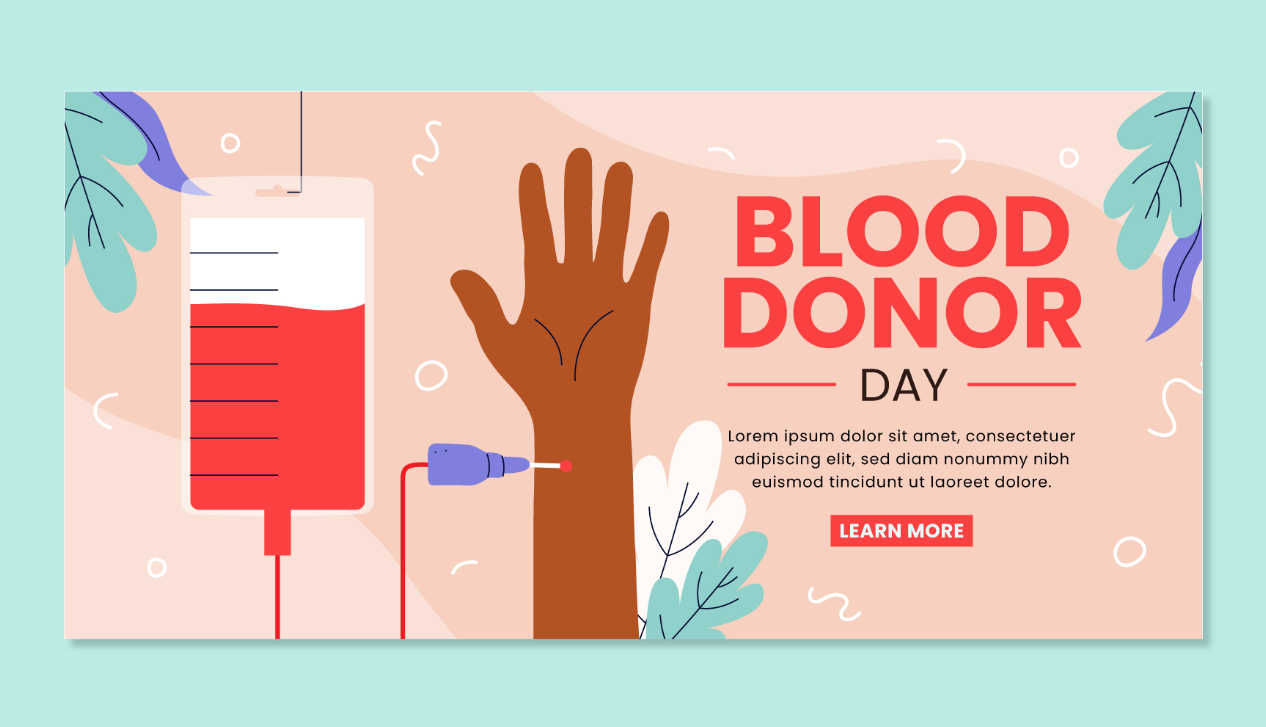 世界献血者日宣传展板模板0