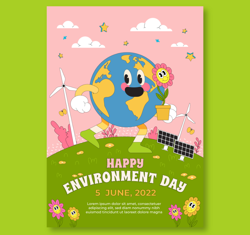 2022世界环境日手绘宣传海报图片0