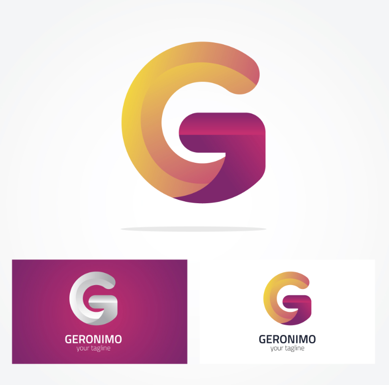 渐变色g字母logo设计图片0