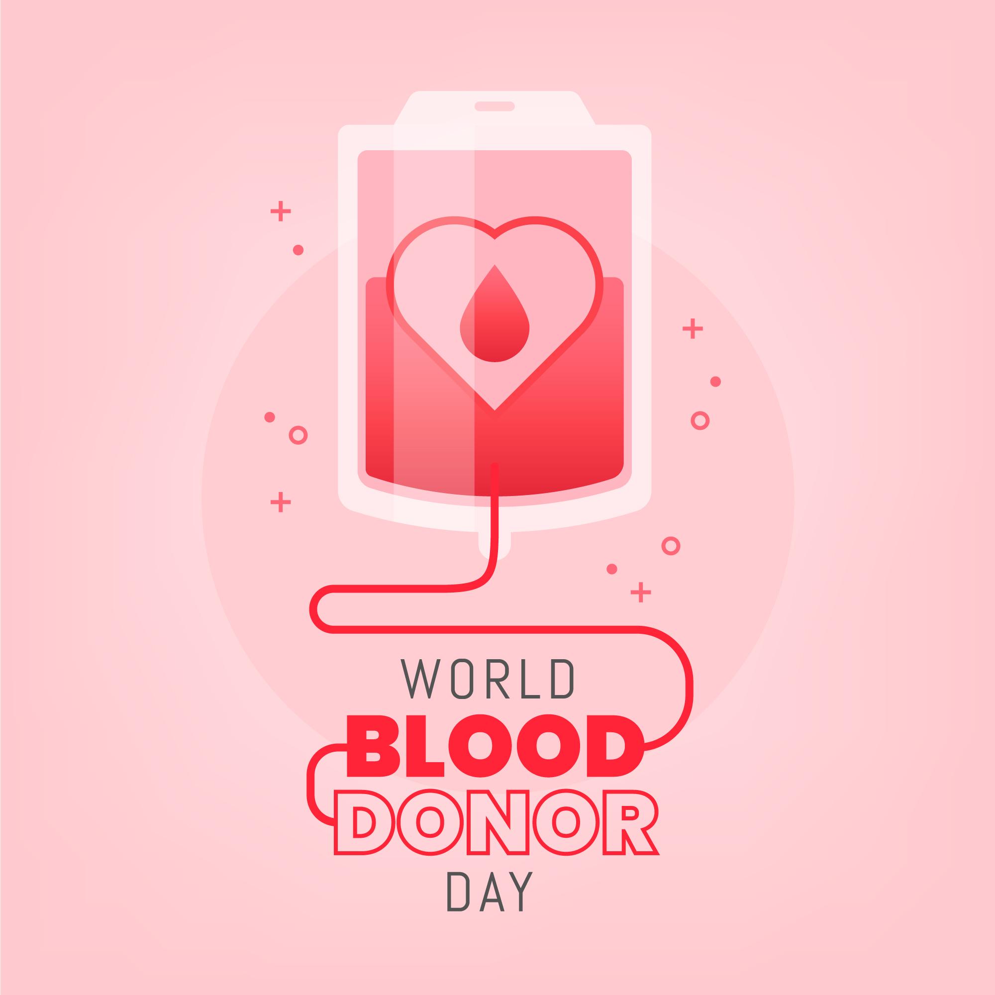 手绘世界献血者日血袋插图0