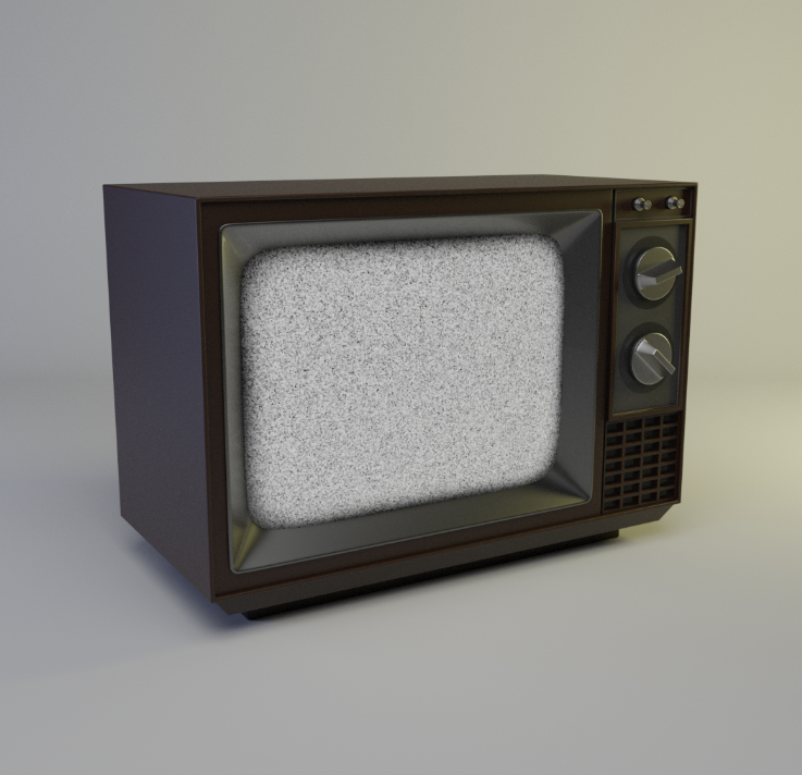 老式电视机3d模型0