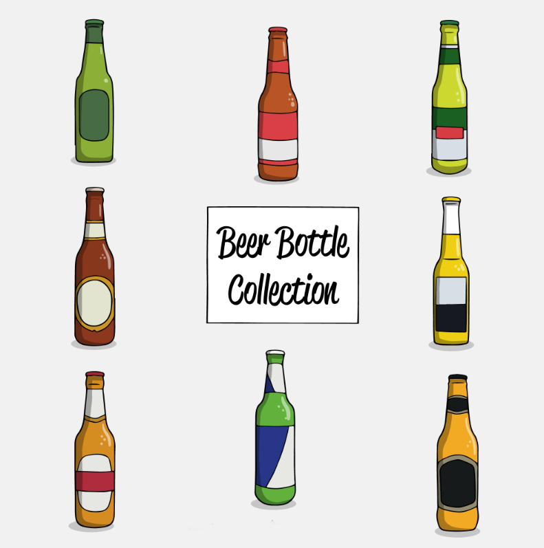 啤酒瓶子卡通图标0