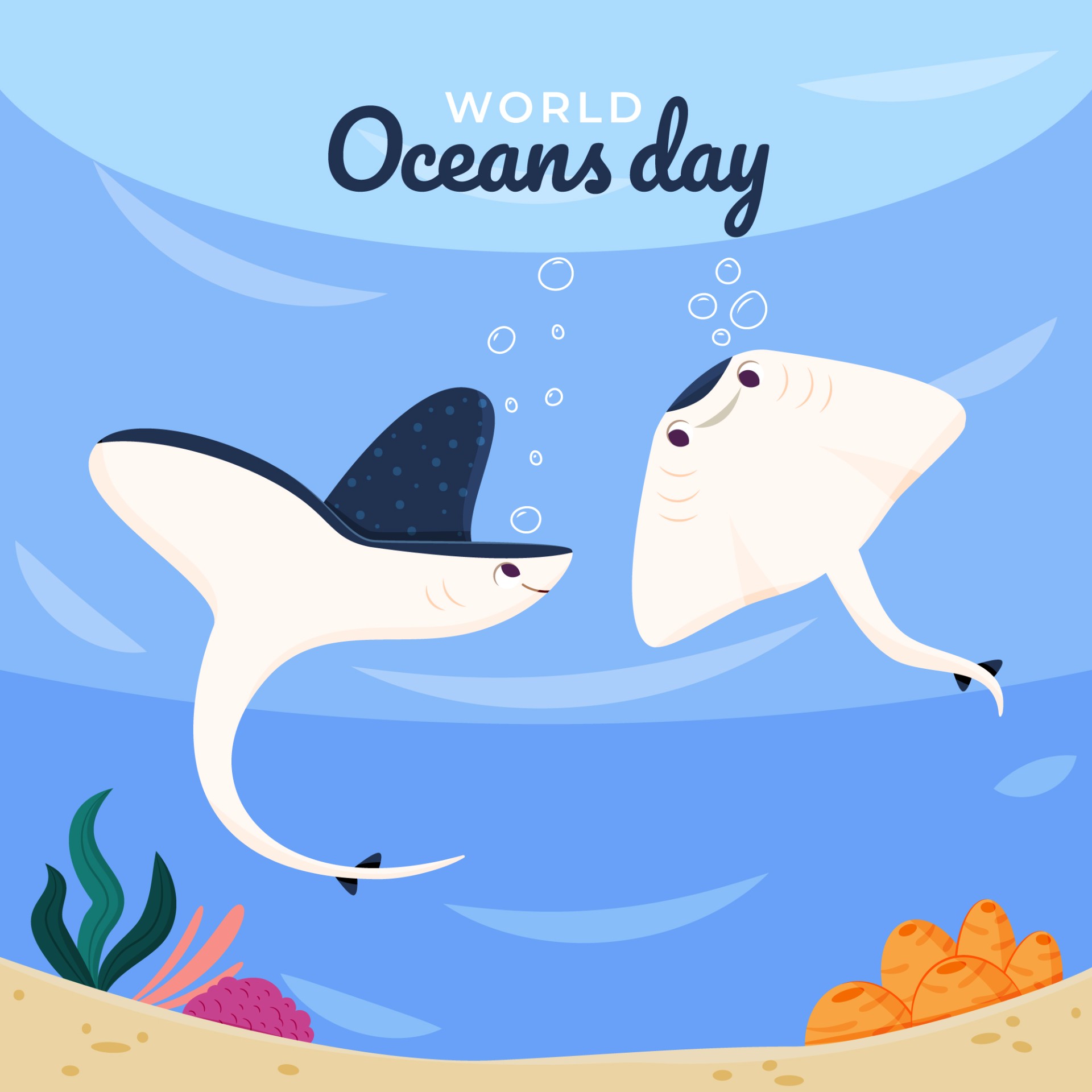 世界海洋日手绘刺鳐插图0