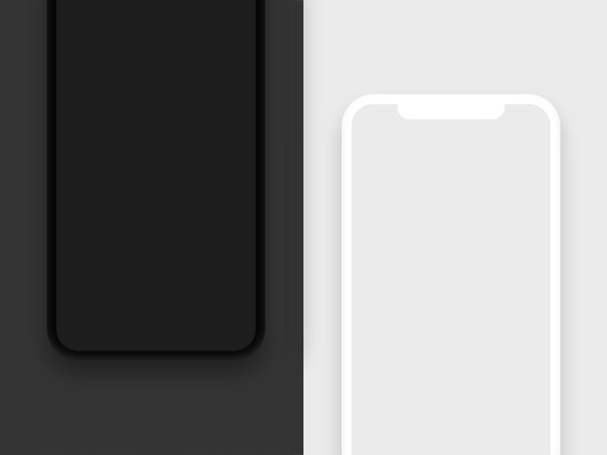 iPhone X 深空灰和银色扁平模型0