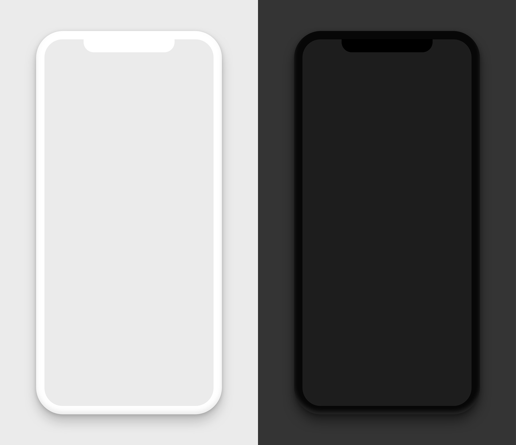 iPhone X 深空灰和银色扁平模型1