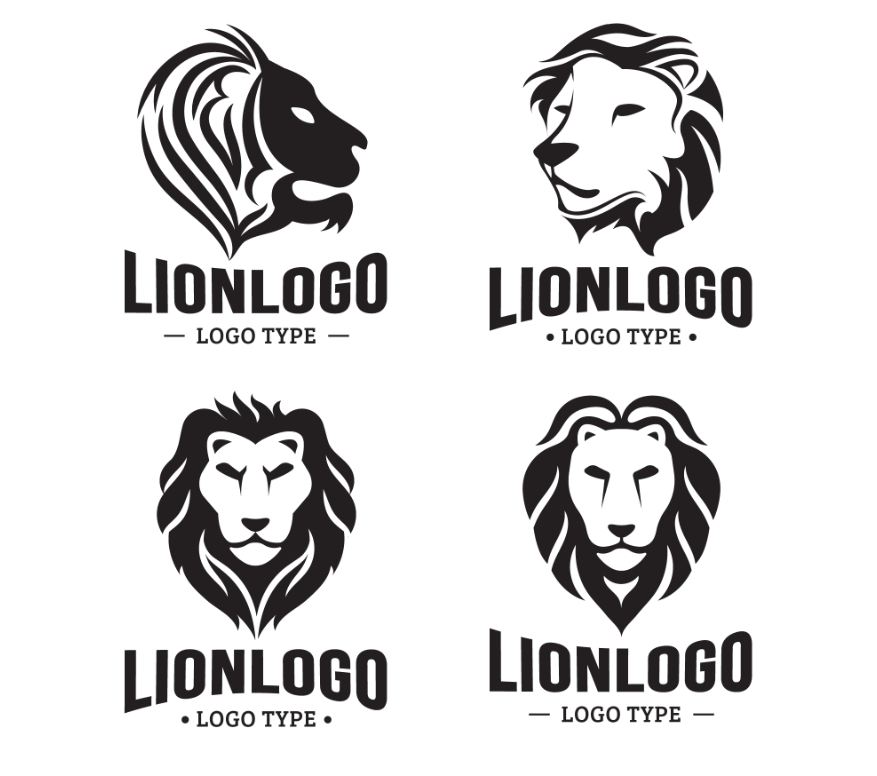 简约狮子头logo设计0