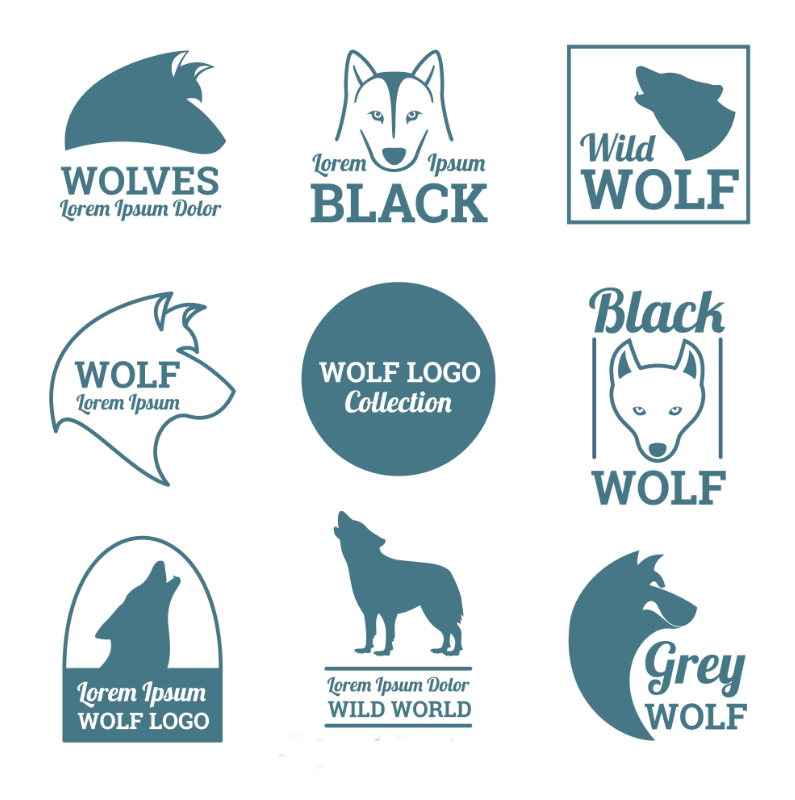 狼的logo设计标志0