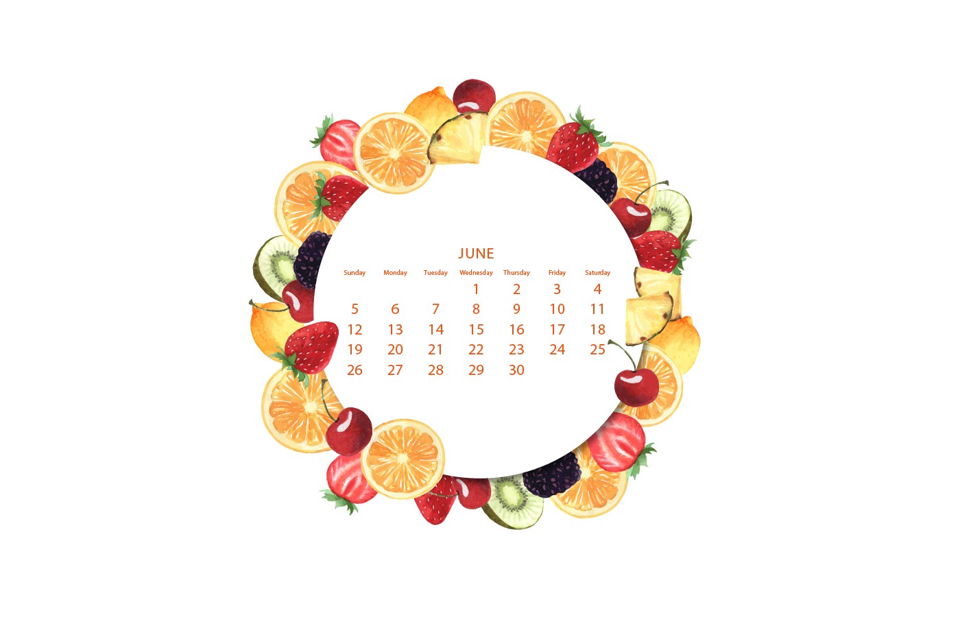 2022年6月水果日历电脑壁纸0