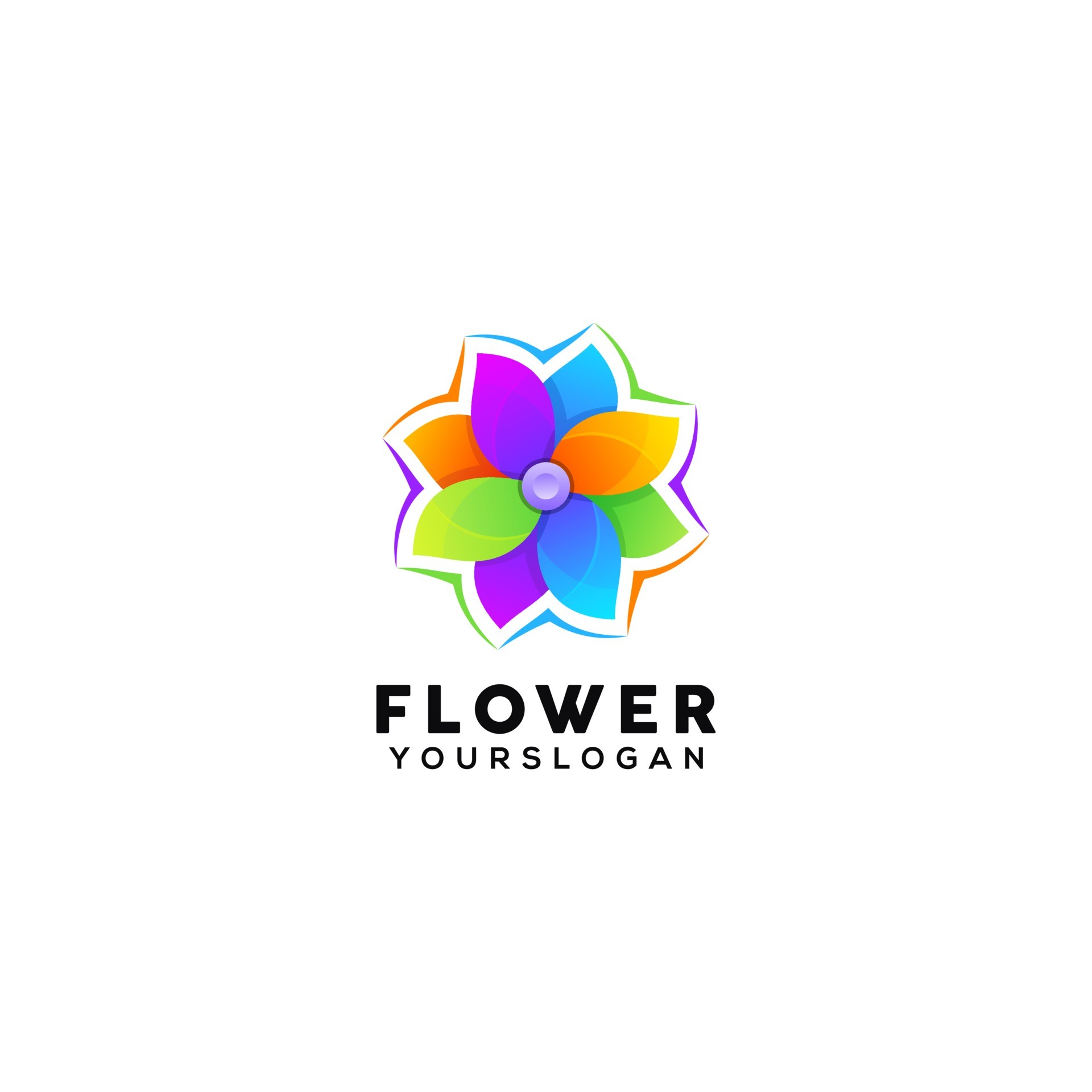 多彩花朵标志logo0