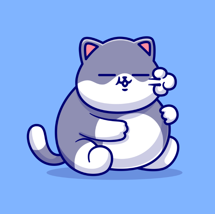 胖胖可爱的猫插画0