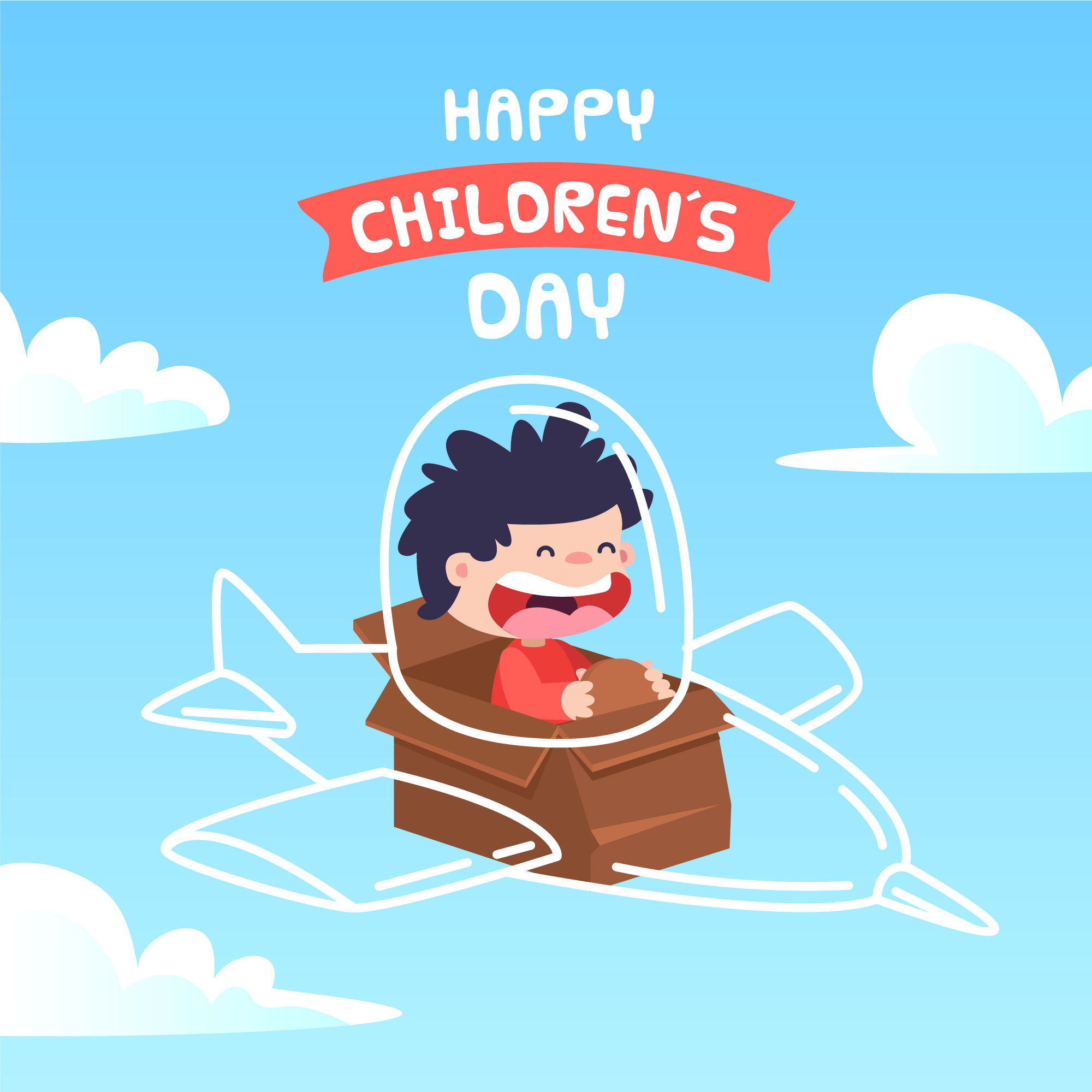儿童节小孩坐飞机插图0