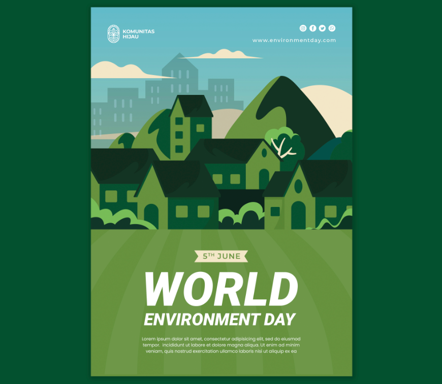 世界环境日绿色海报设计素材0