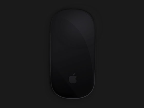 Magic Mouse 2 黑色顶视图模型0