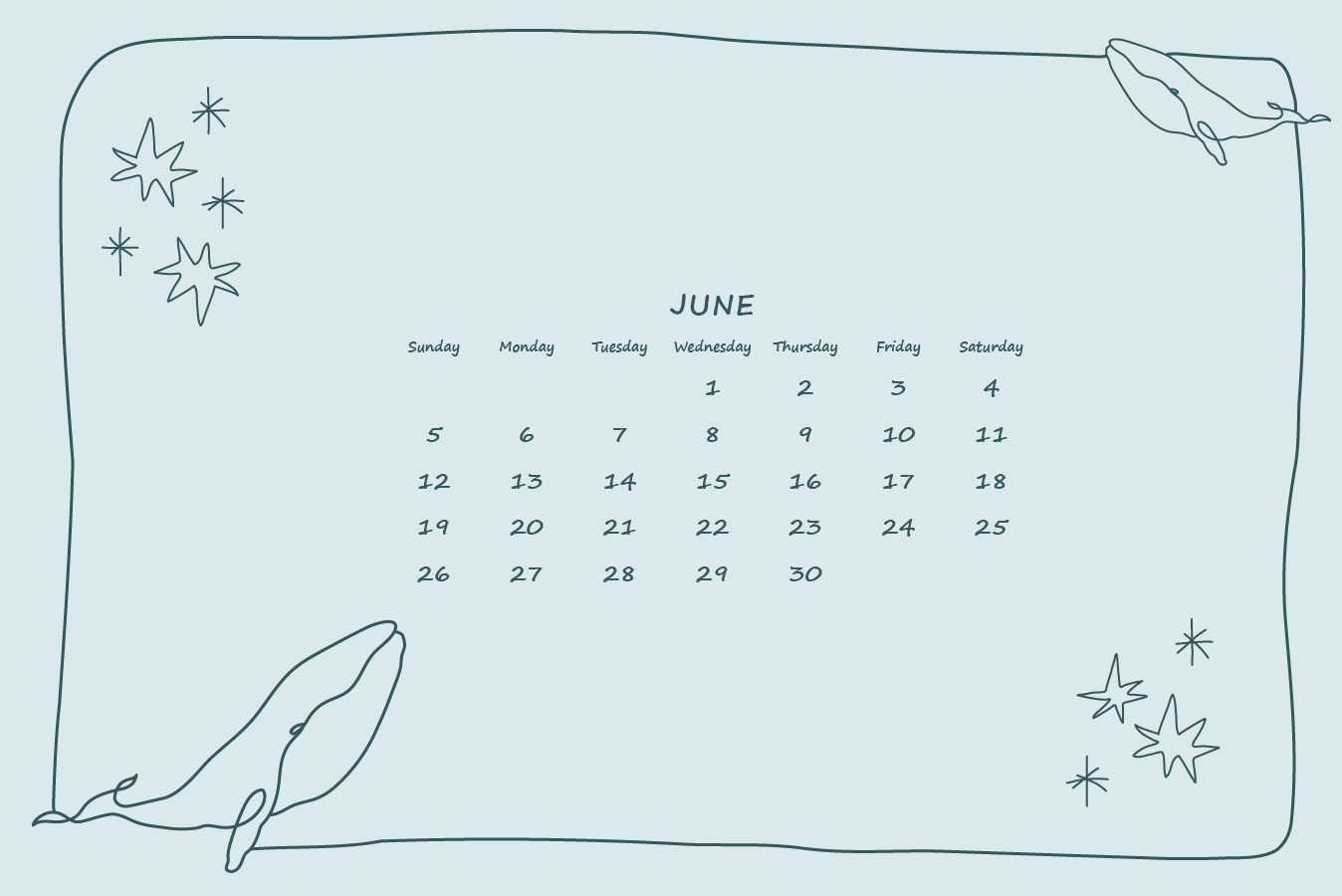 2022年6月简洁日历桌面壁纸0