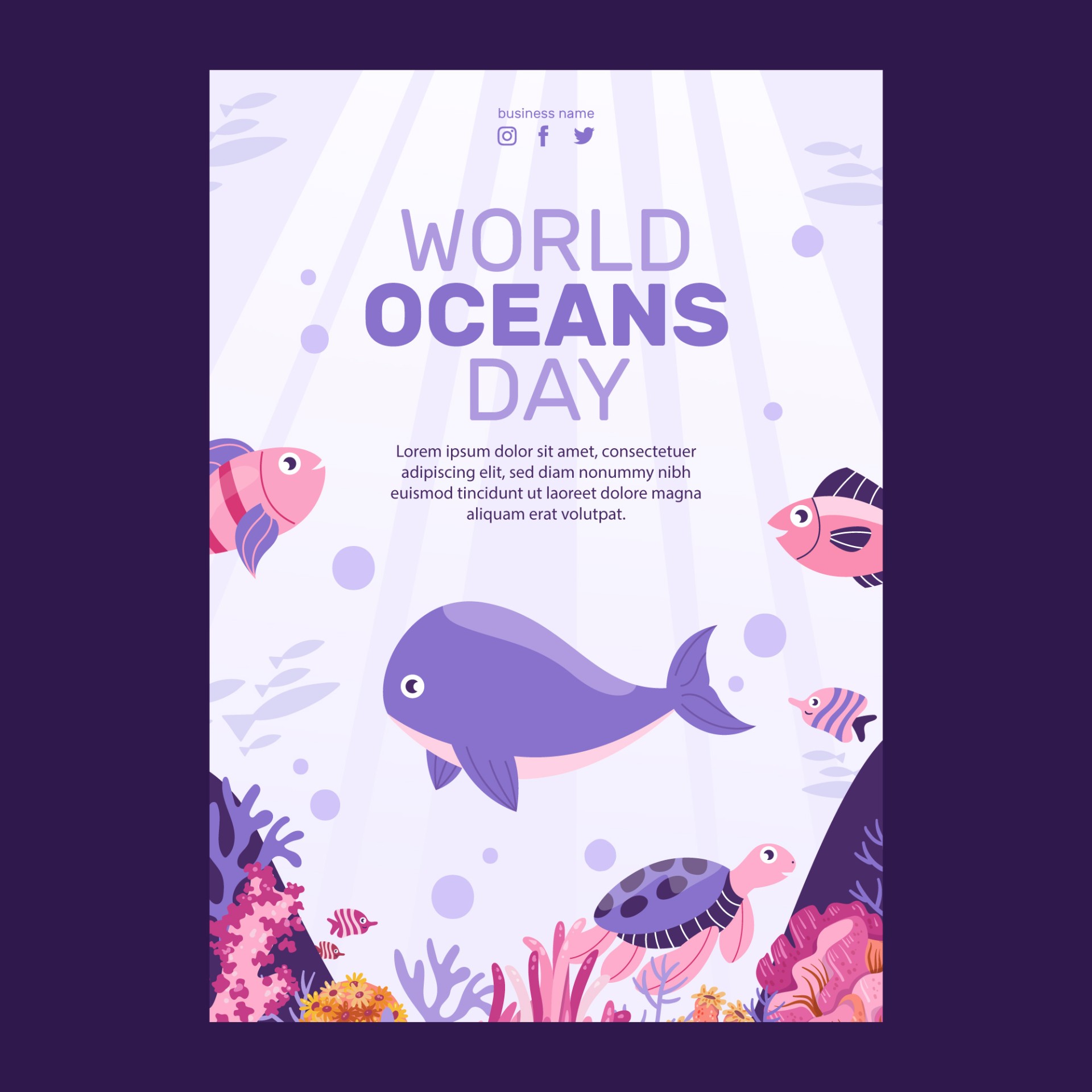 海洋世界环保海报设计0