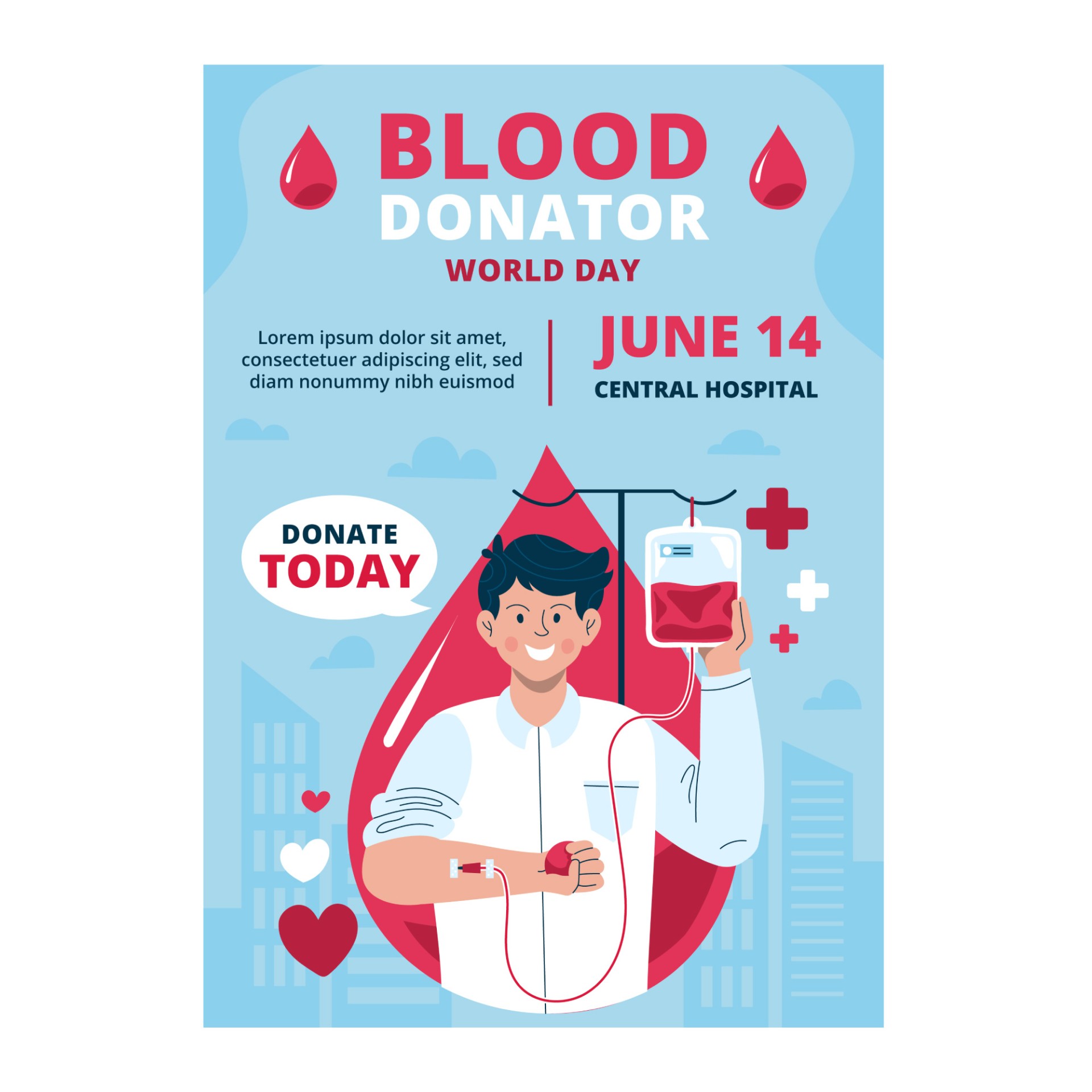 世界献血者日宣传公益海报0
