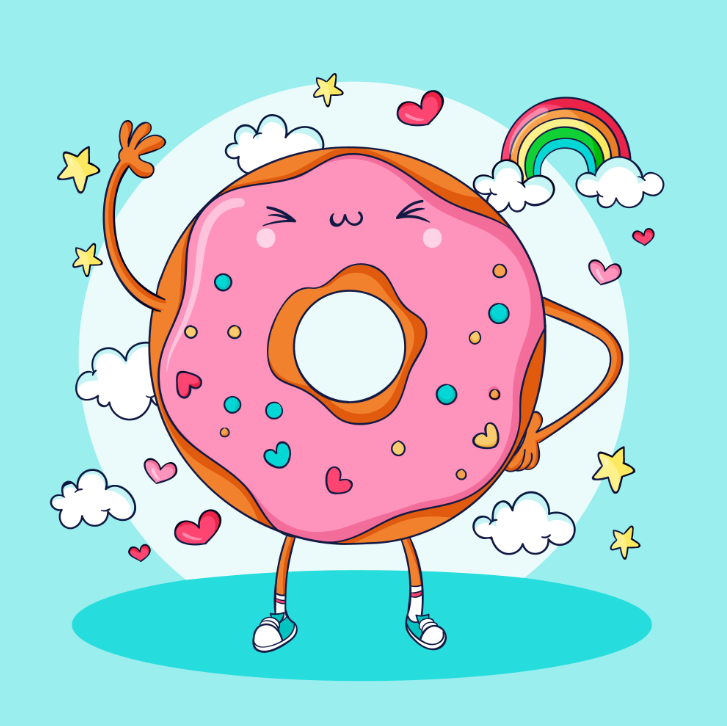 可爱甜甜圈插画0