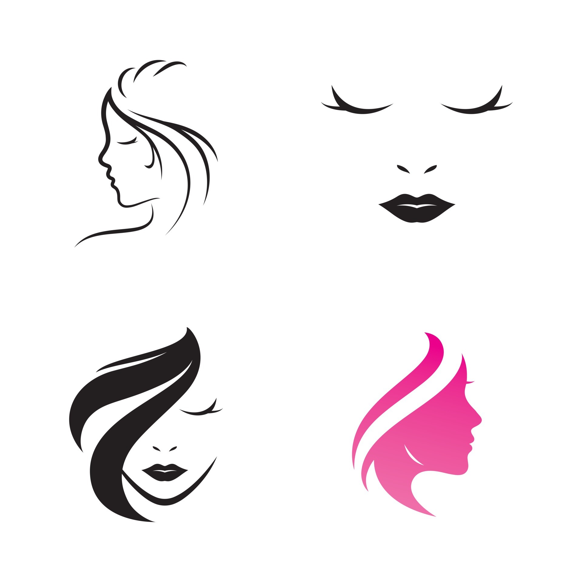 头发和脸创意标志logo0