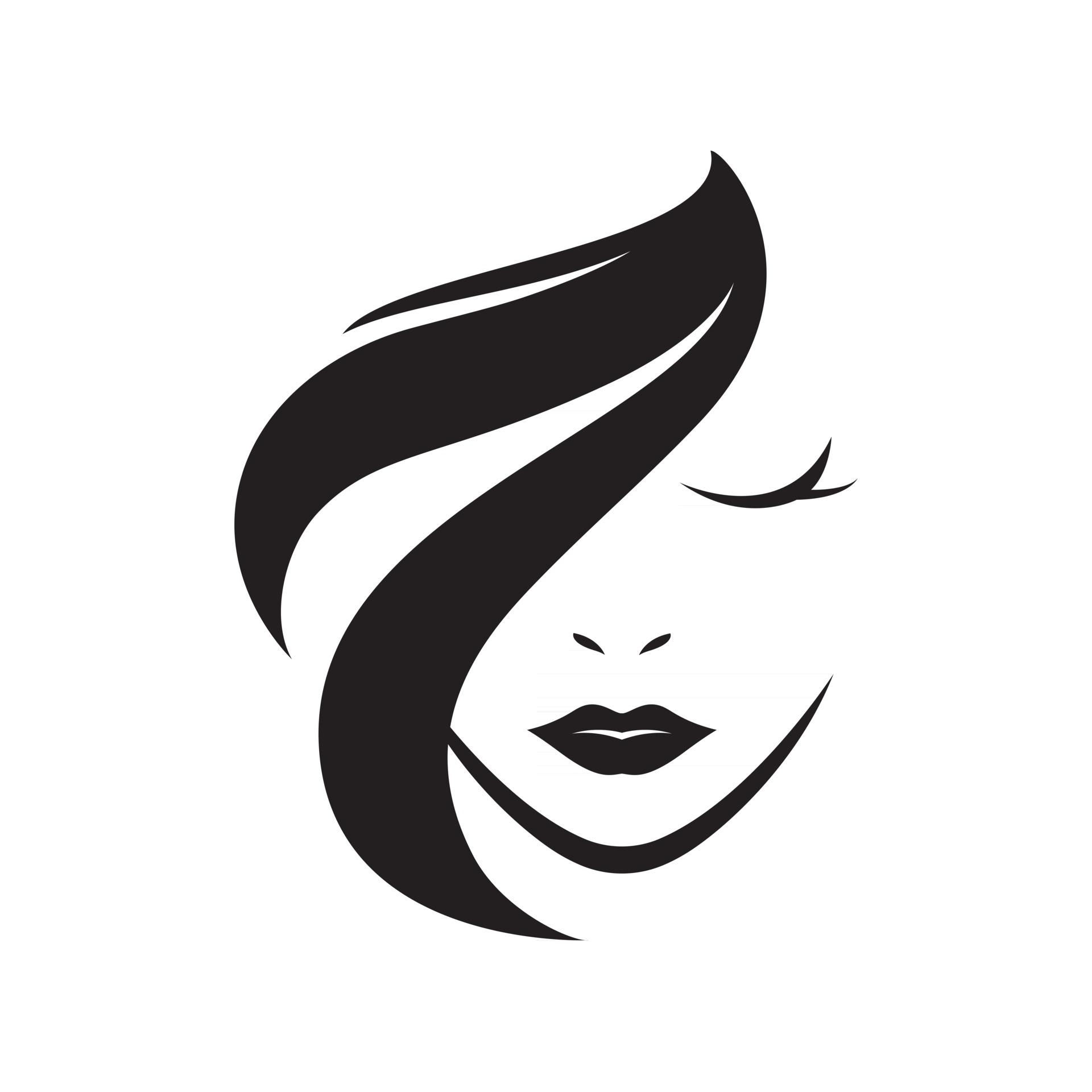 头发和女性脸部轮廓logo0