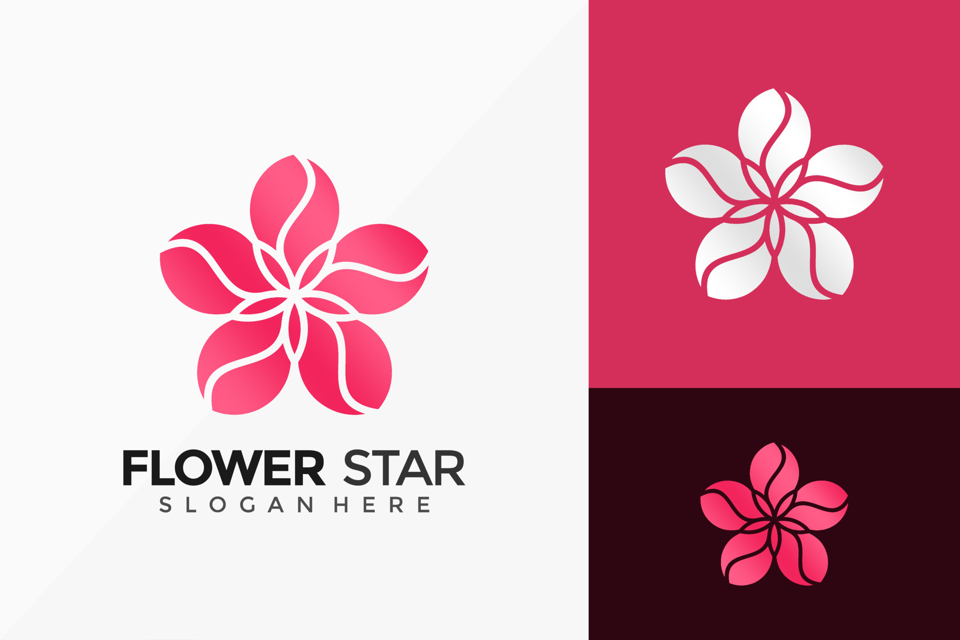 五星花卉创意标志logo0
