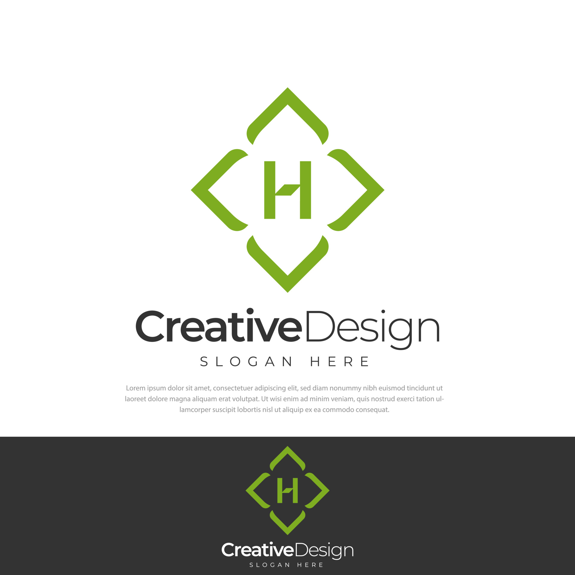 字母H商业标志logo0