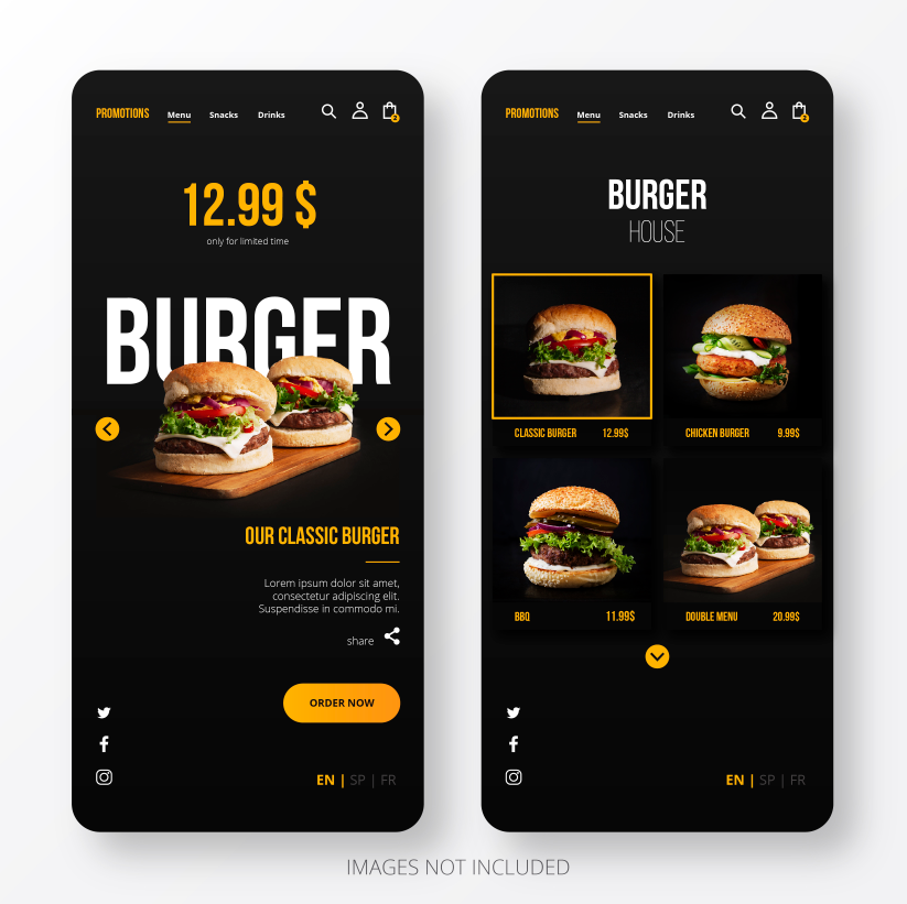 汉堡快餐手机网页设计模板0