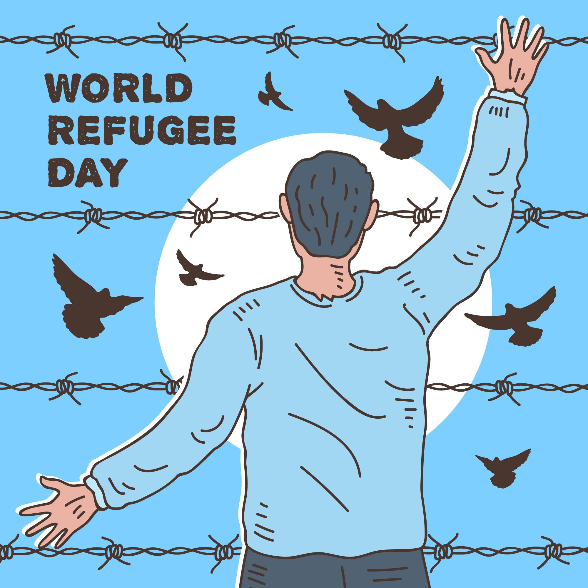 世界难民日难民背影插图0