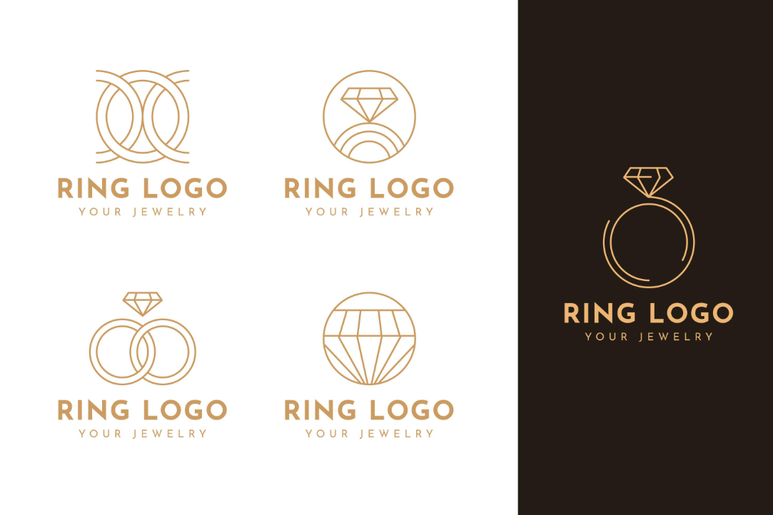 戒指元素创意logo设计图片0