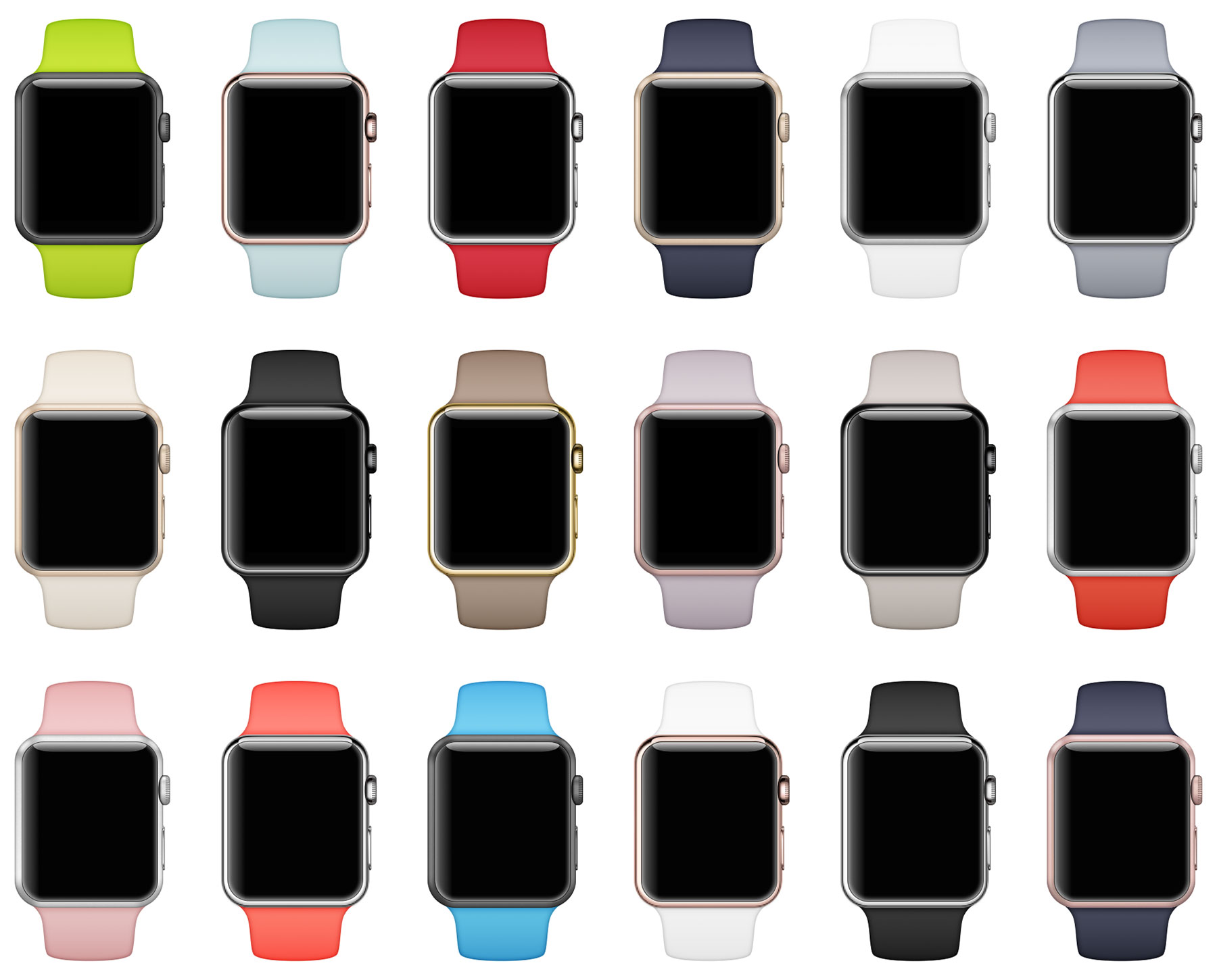 Apple Watch 系列2全色系模型1
