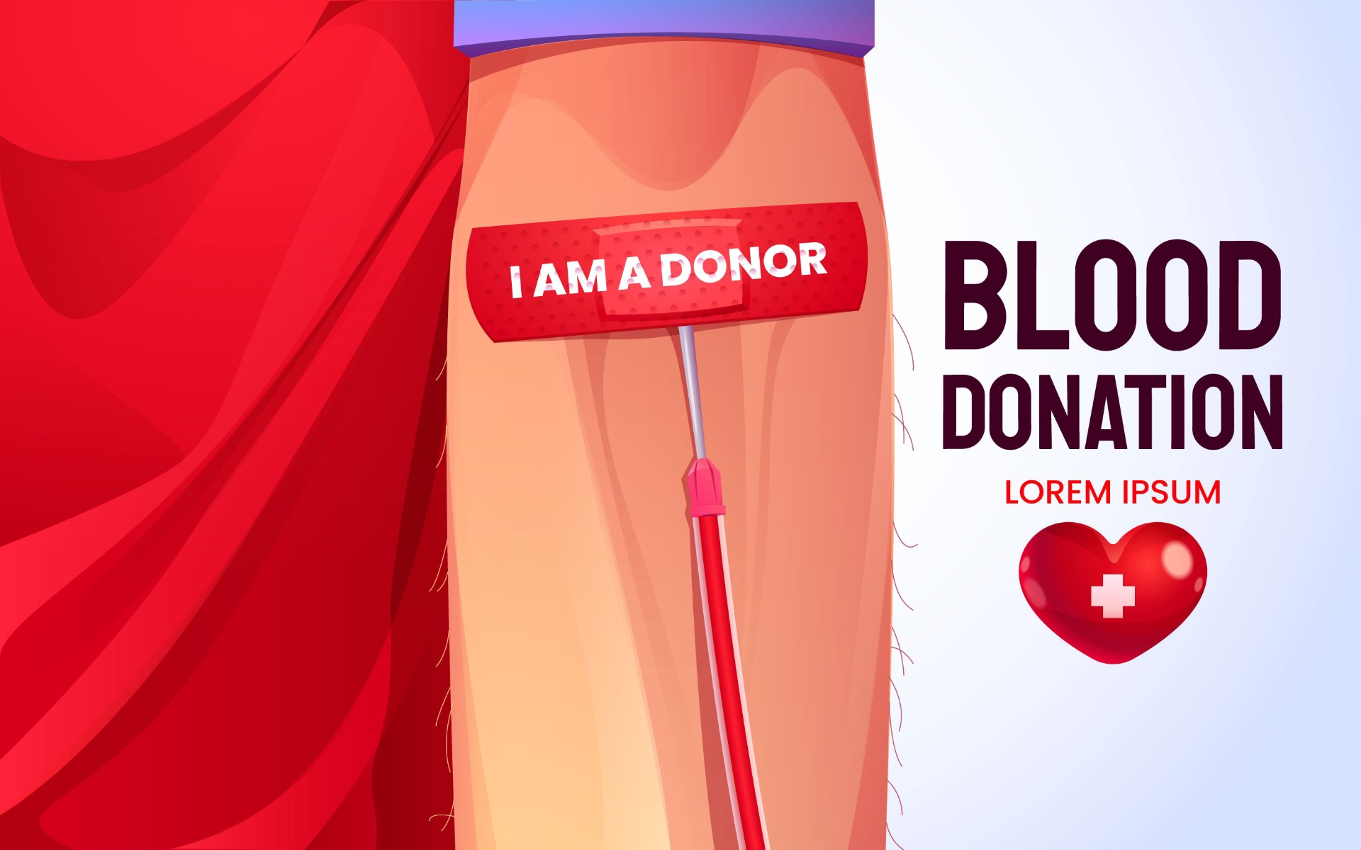 手绘世界献血者日献血手臂插图0