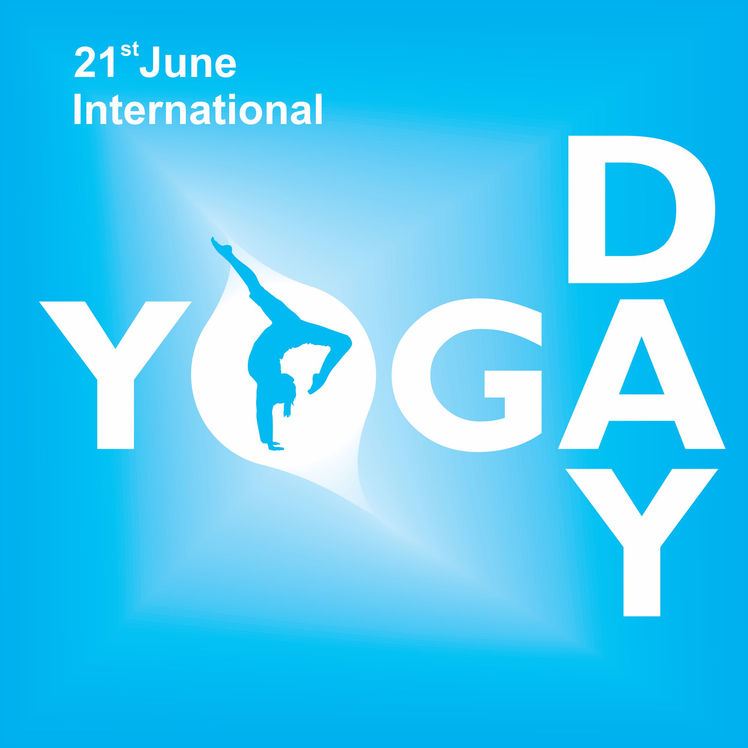 国际瑜伽日蓝色海报插图0