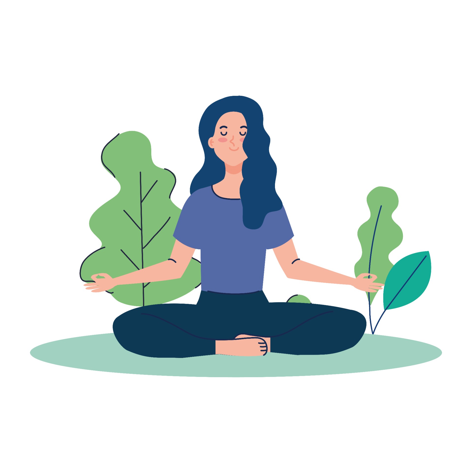 瑜伽冥想放松概念插图0