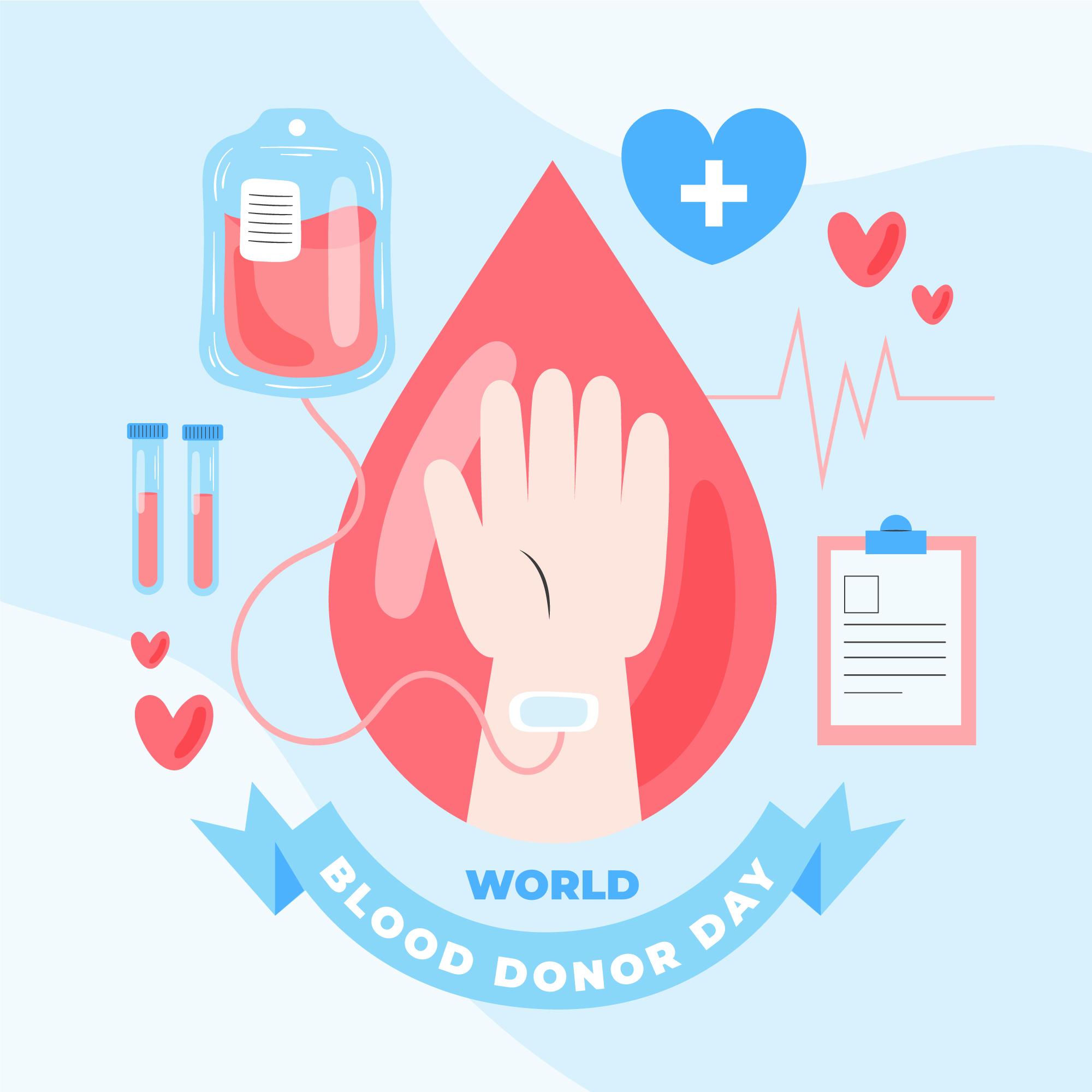 2022世界献血者日主题矢量插图0