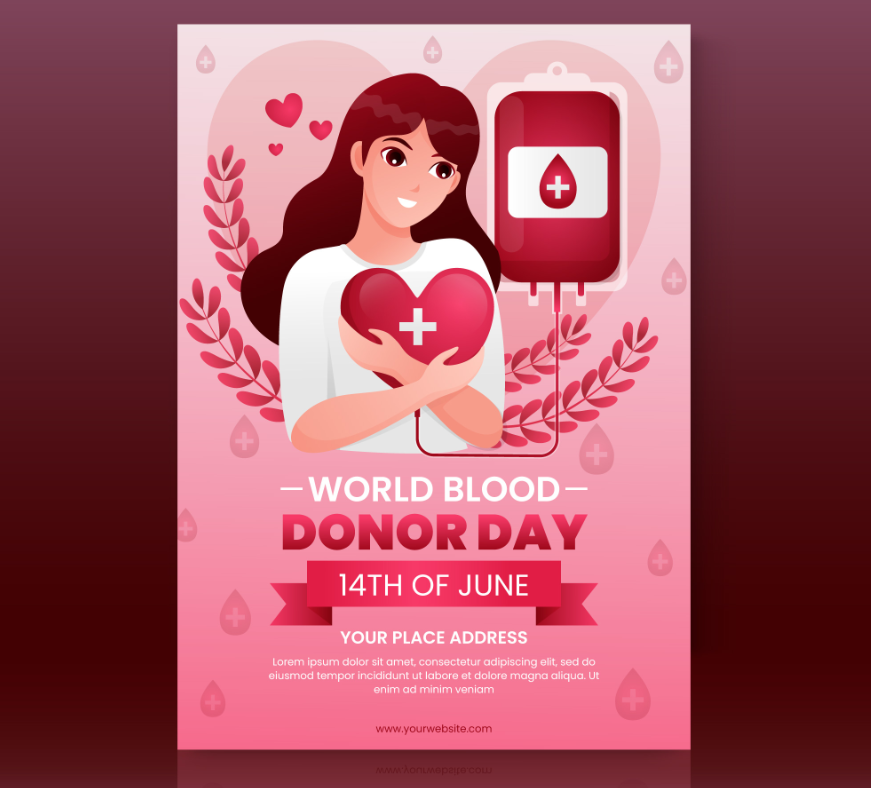 世界献血者日海报设计模板0