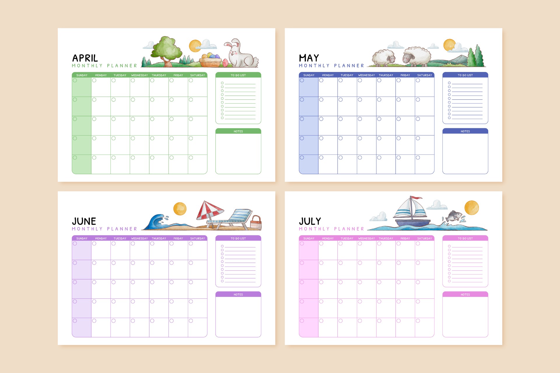 每月计划日历设计模板0