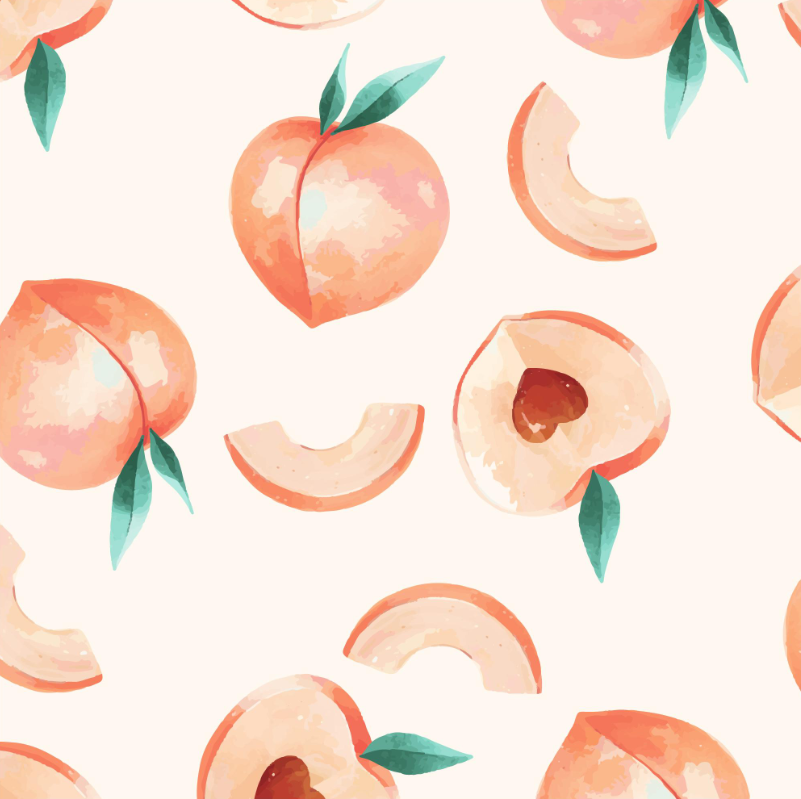 水果桃子插画0