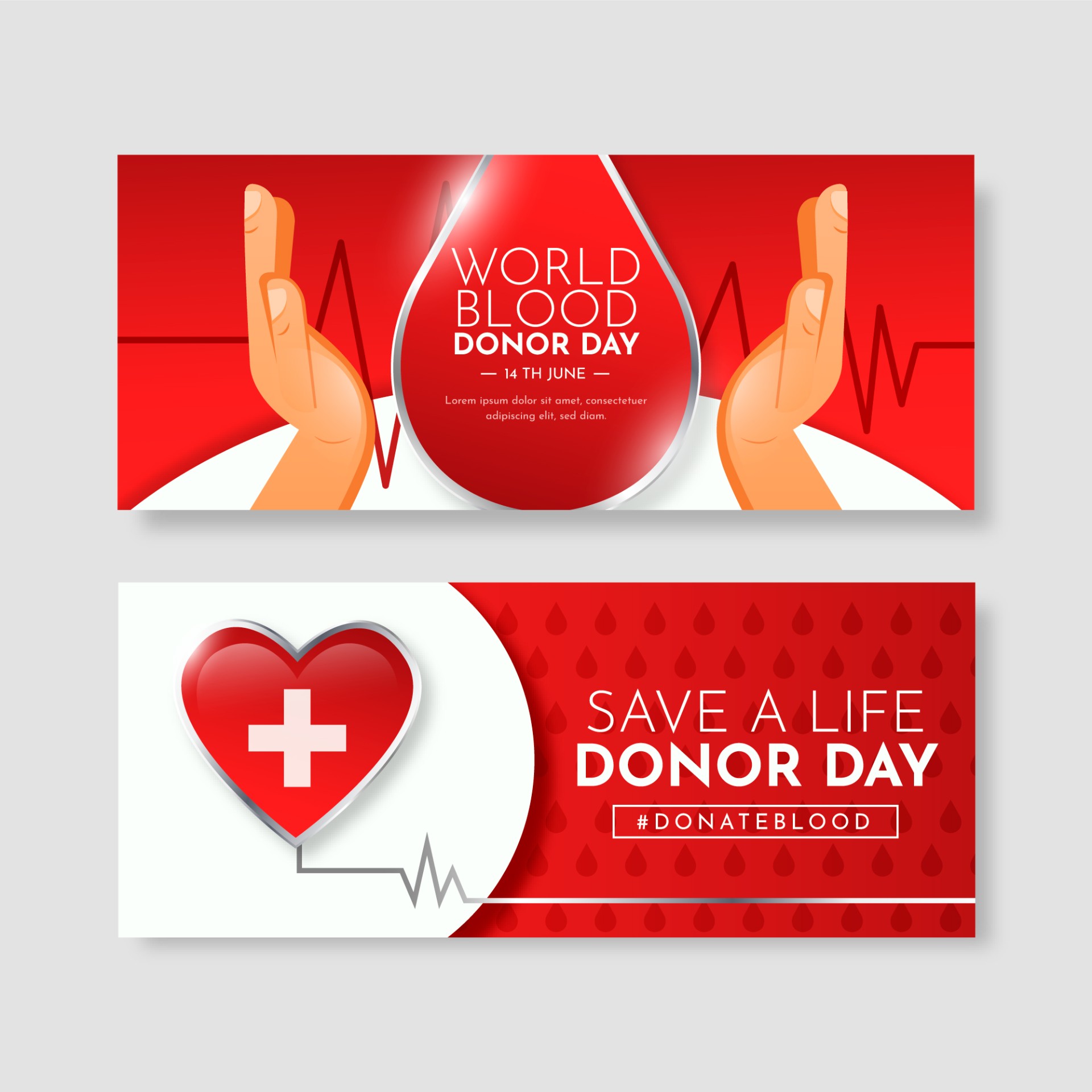 手绘献血志愿者海报0