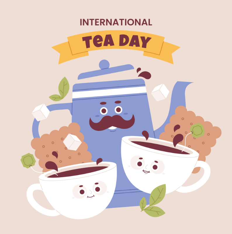 国际茶日插画0