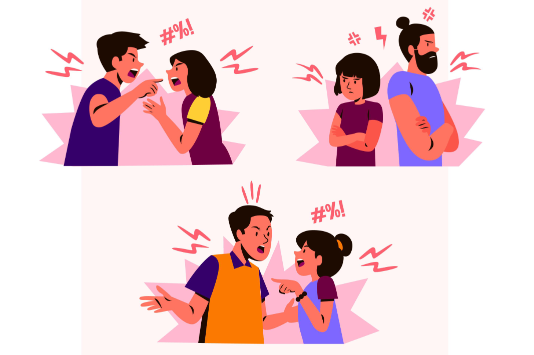 情侣吵架漫画图片