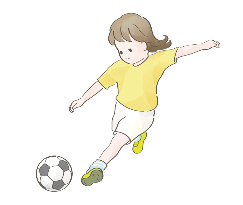 可爱小女孩踢足球插画0