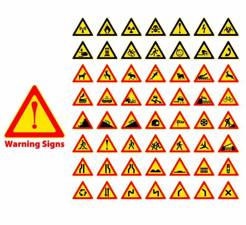 三角形交通安全图标0