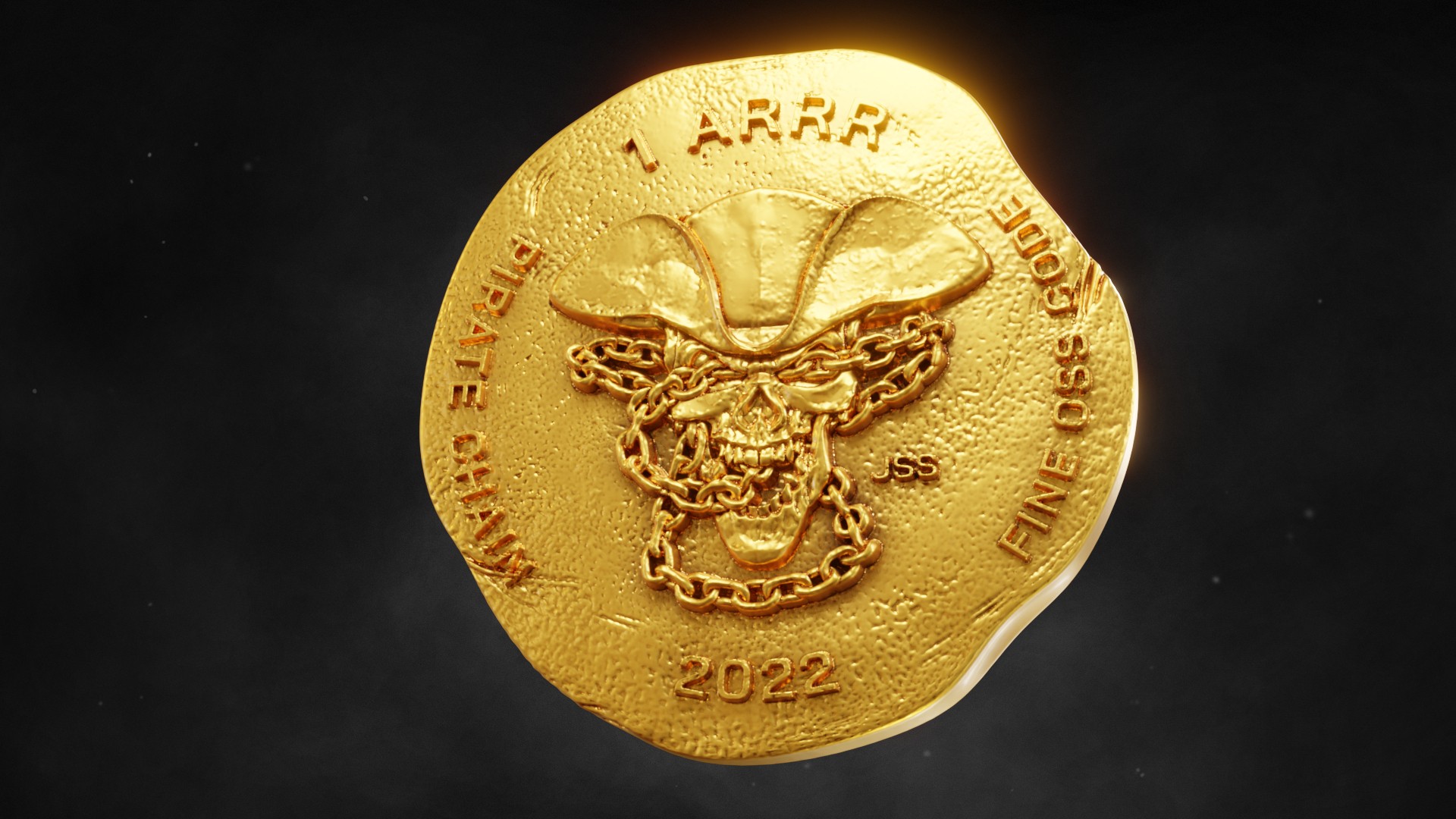 3D海盗链硬币ARRR模型3