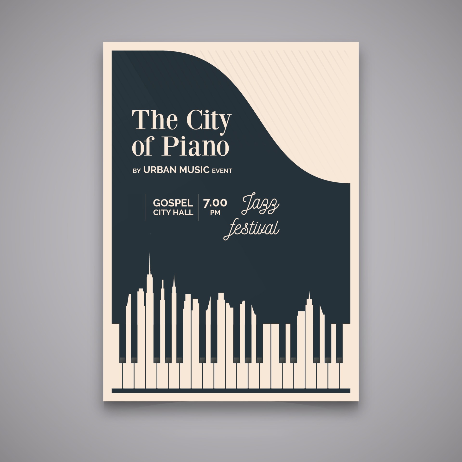 钢琴古典音乐节海报素材0